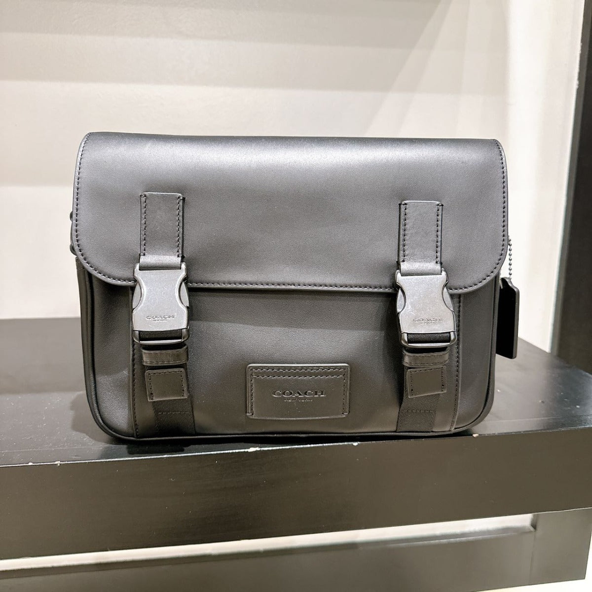 Coach C2715 Track Leather Crossbody men In Black Coach C2715 Track Leather Crossbody men In Black